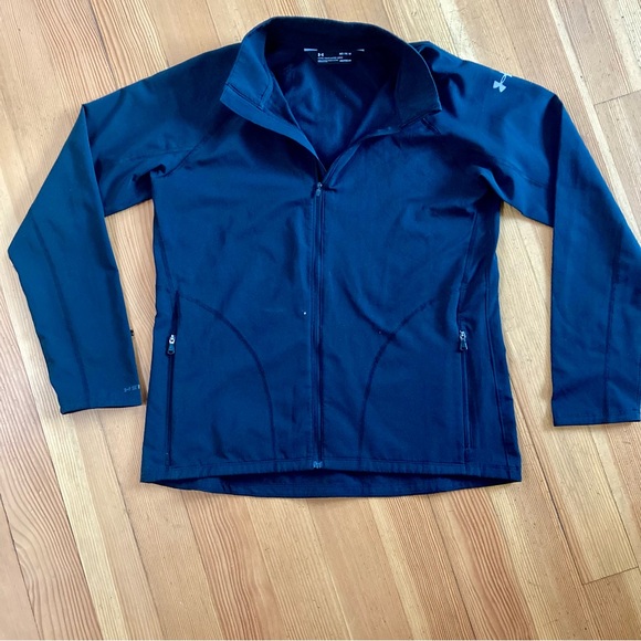 Under Armour Black Fitted Zipper Heatgear Athletic Jacket. Women’s Sz M/US 8-10 - Picture 2 of 6